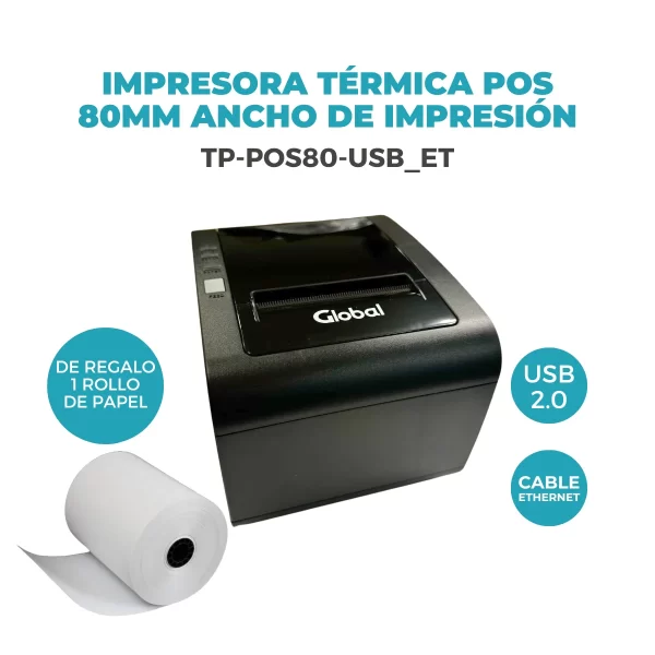 Impresora Termica POS 80mm,USB+RED  2507