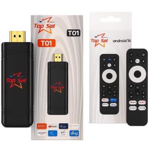 TV BOX STICK,Android 14,c/remoto,TOP SAT