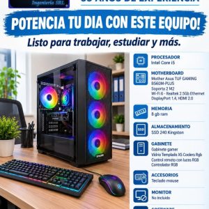 PC GAMER I5, 8GB,240GB,s/monitor
