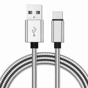 Cab.USB-A/USB-C,plug metalico acero